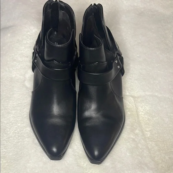 Black Ankle Buckle Boots- Memory Foam- size 10- back zip opening - Picture 2 of 9